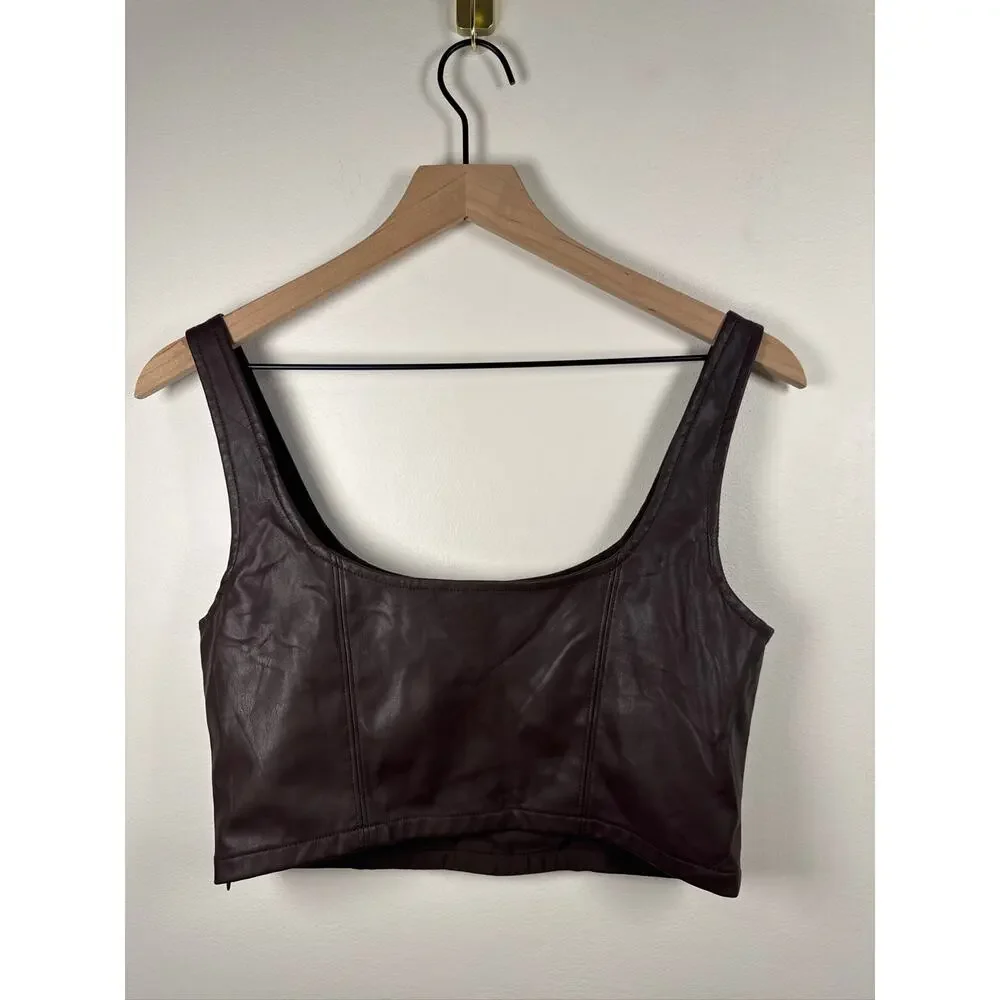 Banana Republic Faux Leather Cropped Tank Top - Picture 7 of 8